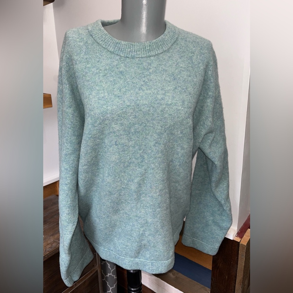 T by Alexander Wang wool crewneck Sweater Sz L blue green